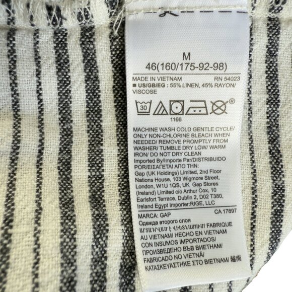 GAP Striped Sleeveless Linen-Rayon Shift Dress w/ pockets M – Black & White - Picture 6 of 11
